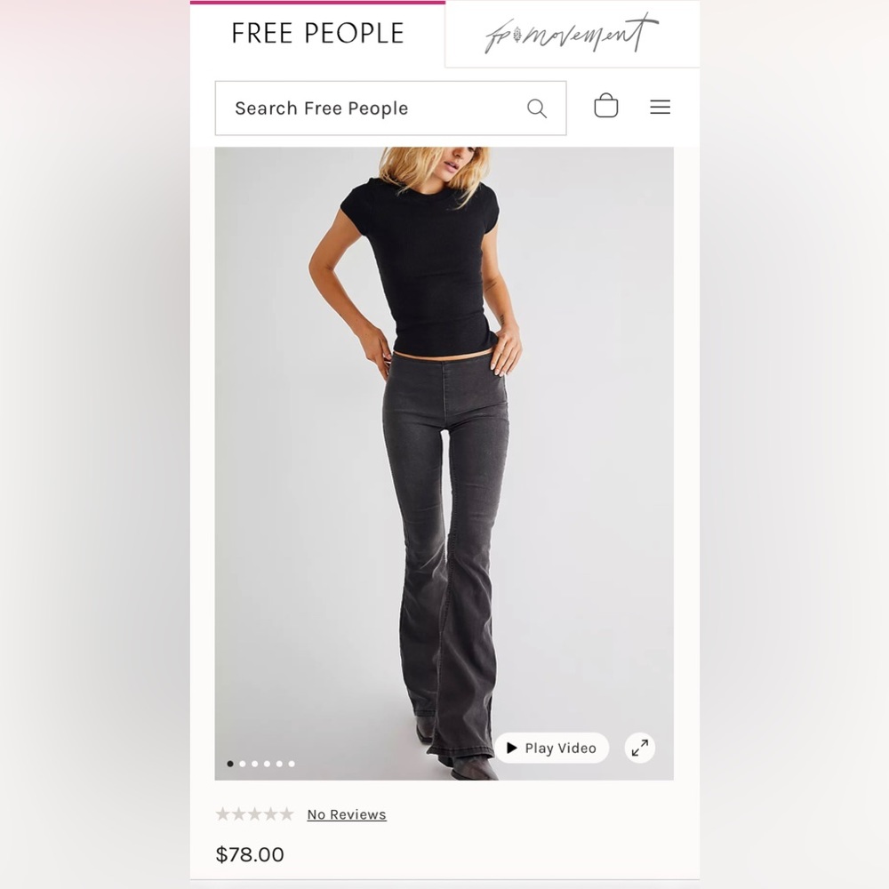 Free People Penny Pull-On Flare Jeans (black, Size: 24) - NEW without tags